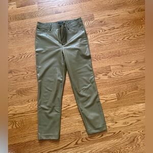 Halogen Sage Faux Leather Trousers